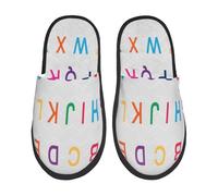 Warm Slipper Colorful Abc Letters Cute Home Slipper Classic Fluffy Slippers Non-Slip Scuff Slippers For Travel Party Hotel L
