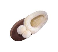 Warm Slippers for Women with Fuzzy Collar Non Slip Comfort Outdoor & Indoors Bathroom Shoes Lightweight Fleece Lined Autumn Winter Bathroom Slippers Coffee UK Size 4.5