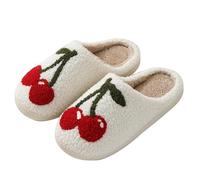 Warm Slippers Men's with Lambskin Slippers Men's Warm Funny Plush Slippers Warm Lined Christmas Slippers Cute Felt Slippers Leopard Print Cuddly Slippers Back Open Felt Shoes, pink, 7 UK