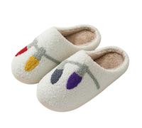 Warm Slippers Men's with Lambskin Slippers Men's Warm Funny Plush Slippers Warm Lined Christmas Slippers Cute Felt Slippers Leopard Print Cuddly Slippers Back Open Felt Shoes, hot pink, 8.5 UK