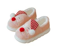 Warm Slippers Women's Christmas Slippers Plush Winter Hut Shoes Santa Claus Mules Non-Slip House Slippers Lined Slippers Slippers Slippers Felt Slippers, pink, 4 UK