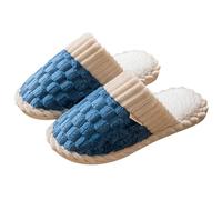 Warm Slippers Women's Cuddly Slippers with Lined Inner Lining Slippers Comfortable Heelless Home Shoes Lightweight Fleece Lined House Slippers for Women Couples, Naval of War, 8.5 UK
