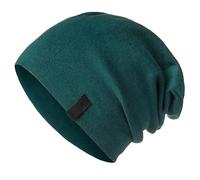 Warm Slouchy Beanie Hat - Deliciously Soft Daily Beanie in Fine Knit, Emerald Green, One size