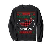 Warm Snuggles Shark Lovers Xmas Ugly Shark Christmas Sweater Sweatshirt