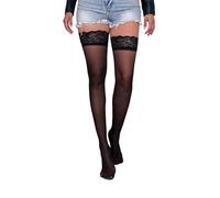 Warm Socks Women,European Style Sheer Lace Over The Knee Stockings Elegant Thigh High Socks For Festive Holiday Party Hosiery (Black, One Size)