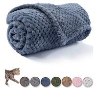 Warm Soft Fuzzy Dog or Cat Blanket, Plush Fleece Throws for Bed, Couch, Sofa, Travel (L/40" x 48", Blue)