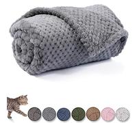 Warm Soft Fuzzy Dog or Cat Blanket, Plush Fleece Throws for Puppy, Kitten, Bed, Couch, Sofa, Travel (L/40" x 48", Grey)