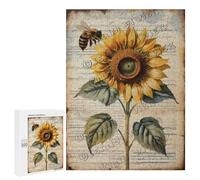 Warm Sunflower & Summer Breeze 500 Piece Wooden Jigsaw Puzzle for Adults - Decorative Puzzle for Cozy Mindfulness, Relaxing Hobby for Garden Enthusiasts, Finished Size 21 x 15 Inches