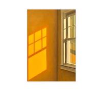 Warm Sunlight Streamed through The Window, Casting Shadows on The Wall. Canvas Poster Bedroom Decor Landscape Office Room Decor Gift 24x36inch(60x90cm)