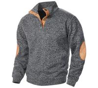 Warm Sweatshirt Long Sleeve Solid Shirt Winter Sweatshirts Tops Men's Knitted Henley Neck Sweatshirt Softsell Standing Collar 1/4 Button up Pullover Neck Jumper Retro Sweater Smart Thermal Jumpers