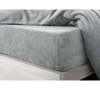 Warm Teddy Fleece Fitted Sheet Extra Deep 30cm Snuggly Soft Winter Bedding in Single, Double, King & Super King (Grey Double)