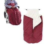 Warm Thickened Plush Windproof Wheelchair Blanket with Zipper Design, Easy to Put On and Take Off, Warm and Waterproof Suitable for The Elderly and Disabled to Use(Red)