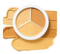 Warm-Tone Creamy Concealer & Contour Palette For Dark Circles, Spots & Blemishes - Hydrating Medium Coverage Trio Shades With Natural Finish For All Skin Types & Daily Makeup