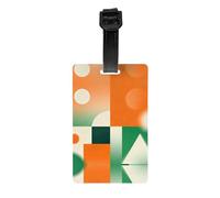 Warm Toned Geometry Print Luggage Tags for Suitcases, Personalized Travel Accessories with PVC Tags for Luggage