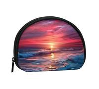 Warm Twilight Coin Purse Personalized Coin Bag for Women Men Change Purse Small Wallets with Zipper Mini Shell Coin Pouch Outdoor Shopping Change Storage Bag Handbags Gifts