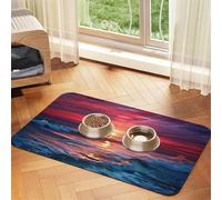 Warm Twilight Pet Feeding Mat 40x60cm, Absorbent Dog Mat for Food and Water Bowl, PU Leather Cat Food Mat Waterproof Dog Bowl Mats Quick Dry Pet Placemats-No Stains