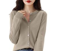 Warm Undershirt for Women Slim Fit Thermal Blouse Cardigans Crochet Sweaters for Home Outfits Indoor Outdoor Clothes (Grey, XL)