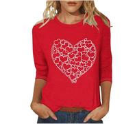 Warm Undershirt for Women Thermal Tops 2025 Women's Spring Printed Seven Point Sleeve Long Sleeve Base T Shirt Fall Winter Oufits for Indoor Outdoor Xmas Gifts (C, XL)