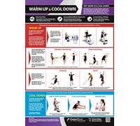 Warm Up & Cool Down | Improve Warm Up and Cool Down Techniques | Laminated Home & Gym Poster | FREE Online Video Training Support | Size - 594mm x 420mm (A2) | Improves Personal Fitness