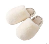 [Warm Upgrade] Women's Warm Slippers Soft and Comfortable Warm Your Feet in Winter House Slippers for Women Slides (White, 6.5)