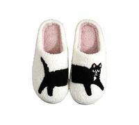 [Warm Upgrade] Women's Warm Slippers Soft and Comfortable Warm Your Feet in Winter Womens Fuzzy House Slippers Leopard (Black, 5)