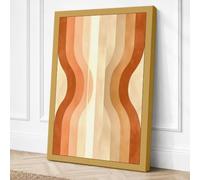 Warm Wavy Forms Geometric Canvas Wall Art Print 30x20 Inch