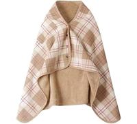 Warm Wheelchair Blanket, Plaid Shawl Scarf Shawl Shoulder, Multifunction Double-Layer Tartan Plaid Blanket, Legs Foot Warmer Cover, Cape Poncho for Wheelchair Users(D)