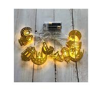 (Warm White, 1.65m-10LEDS) Eid Mubarak Ramadan Led Fairy String Light Moon Star Islam Decor Muslim Hanging