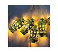 (Warm White, 1.65m-10LEDS) Ramadan Eid Mubarak Lantern Led Fairy String Light Moon Star Muslim Decor Islam