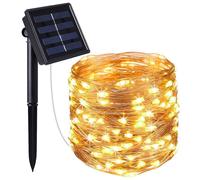 (warm white, 20M 200LED 8Mode) Solar Power String Fairy Lights 5 / 10 / 20 / 30 meters 2 / 8 Twinkle Modes Waterproof Outdoor Garland Garden Decoration Lamp