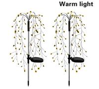Warm White 2Pcs Led Solar Power Garden Path Light Starburst Stake Outdoor Lamp