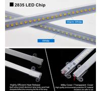 (warm white, 30cm Clear Cover) AC 220V LED Rigid Light Strip High Brightness 30cm/40cm SMD LED Fluorescent Floodlight Tube Bar Industries Showcase Display Lamp