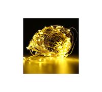 (Warm White) Battery Powered 10M 100LEDs Waterproof Silver Wire String Light For Wedding Party Decor