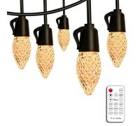Warm White C9 LED Garden String Light 15M 20LED, IP66 Waterproof Outdoor Strawberry Party Lights for Roof, Garden, Wedding, Xmas Decor