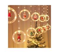(Warm white, Christmas decoration curtain light USB model 8 mode flashing) LED lights Christmas decorative lights curtain lights cartoon Santa Claus light string room layout window lights