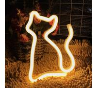 Warm White Cute Kitten Modeling Neon USB/AA Battery Powered LED Lamp Table Decoration Girl Bedroom Wall Decoration Send Pets Cat Lovers Send Lovers Pet Shop Decoration
