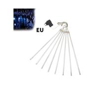 (Warm White EU) Meteor Shower Star Rain Lights 30cm 8 Tubes Falling Christmas Party Outdoor Tree