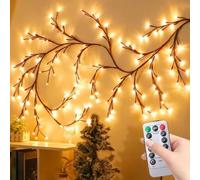 Warm White LED Branch Light Decorative Night Light, Vine Lights, 8 Modes Twig String Fairy Lights with Remote, Bendable Artificial Willow Vine Tree Branch LED Lights For DIY Xmas Decor，1.6m,72lights