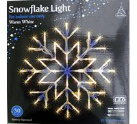 Warm White LED Snowflake Light 35cm x35cm Christmas Xmas