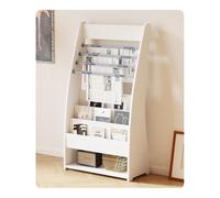 Warm White Magazine Rack Stand Floor Newspaper Holder Brochure Display Stand Information Display Modern Magazine Organizer Stylish Brochure Holder for Home & Office