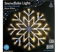WARM WHITE SNOWFLAKE WINDOW LIGHT CHRISTMAS XMAS LED LIGHT