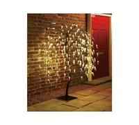 (Warm-White) Solar Powered LED Tree with Metal base and pegs.
