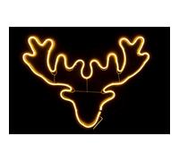 Shatchi Stag Head Neon Effect Rope Light Silhouette Double Side 90 Warm White LEDs Christmas Outdoor in Yellow Shatchi Yellow