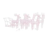 (warm white) vidaXL Reindeers & Sleigh Christmas Decoration 320 LEDs Acrylic Xmas Reindeer