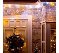 (Warm White & White) The Magic Toy Shop 200 Christmas LED Icicle Snowing Chaser Xmas Lights Timer & Memory Indoor / Outdoor