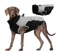 Warm Windproof Cold-Proof Dog Jacket Reflective Adjustable Bulldogs Shiba Inus Chihuahuas Beagles Coat With Zipper D-Ring,Black,4XL