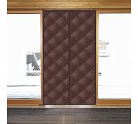 Warm Windproof Door Curtain 160×240 CM No-Drill Thermal Insulation for Bi-Folding & Sliding Doors Heavy-Duty Waterproof Cotton Brown Energy-Saving Heat Retention