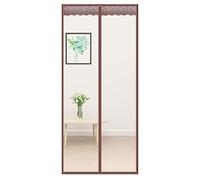 Warm Windproof Door Curtain, Noise Reduction Keep Air Conditioner Partition Curtain Bi Folding Doors Automatic Close, for Balcony Sliding Living Room Patio -E-95x220CM