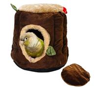 Warm Winter Bird Nest with Removable Cushion, Stump Style Bird House, Soft and Washable Hanging Bed Hammock for Parrot, African Grey,Chinchilla,Ferret, Bunny,Small Animal Houses & Habitats (Medium)