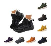 Warm Winter Boots, Men and Women's Winter Snow Boots, Fur Lined Thick Cotton Ankle Boot, Furry Booties Waterproof Slip On Outdoor Wide Fit Size 3-7
